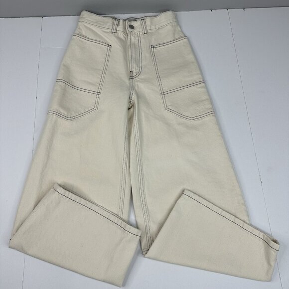 Everlane Women’s‎ NWT ECRU The Gardner Jean Wide-Leg Denim Pant W23-24.25/L24.75 - Picture 1 of 14